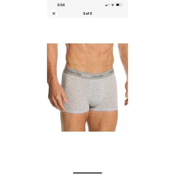 CALVIN KLEIN Ultra Soft Men’s Sz Small Modal Grey Gray Trunk Underwear - Picture 4 of 4